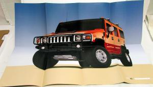 2003 Hummer H2 Dealer Sales Brochure With Cardboard Sleeve Opens To Poster