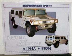 2006 Hummer H1 Alpha Vision Prototype Concept Vehicle Spec Sheet Handout