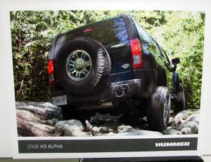 2008 Hummer H3 Alpha Dealer Sales Sheet Handout Card