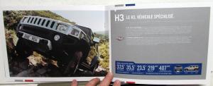 2009 Hummer H2 H3 & H3T Foreign Dealer French Text Sales Brochure