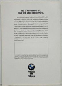 1991 BMW Programm Range Sales Brochure - German Text