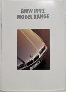 1992 BMW Model Range Sales Brochure