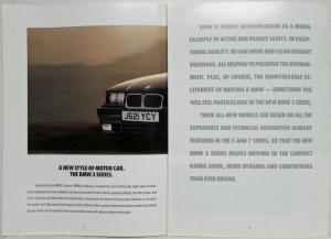 1992 BMW Model Range Sales Brochure