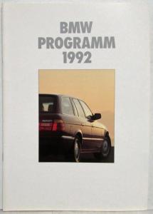 1992 BMW Programm Sales Brochure - German Text