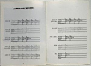 1992 BMW Gamme Sales Brochure - French Text