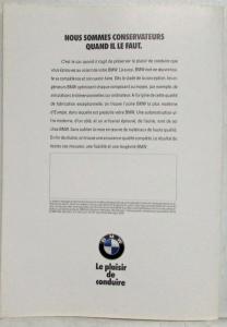 1992 BMW Gamme Sales Brochure - French Text