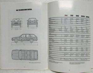 1991 BMW 3 Series Touring Sales Brochure - German Text