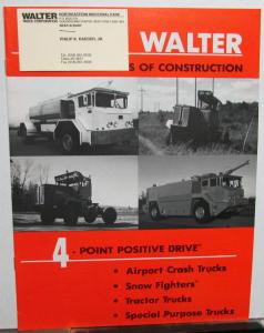 1987 1988 Walter Trucks Brochure Airport Snow Fighter Tractor Special Purpose