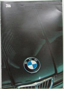 1982 BMW 316 Sales Brochure - Right-Hand Drive
