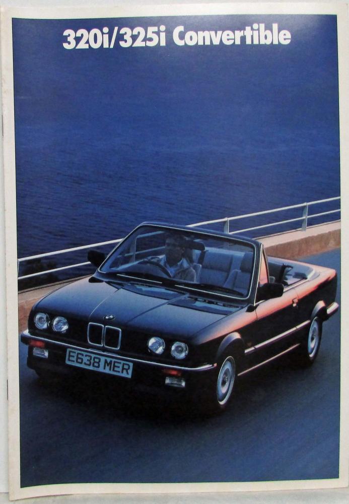 1987 BMW 320i 325i Convertible Sales Brochure - Right-Hand Drive