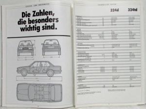 1987 BMW 324d 324td Sales Brochure - German Text