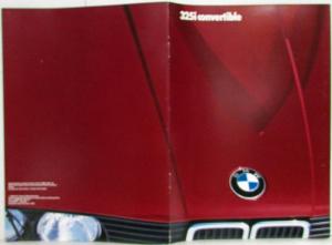 1986 BMW 325i Convertible Sales Brochure - Right-Hand Drive