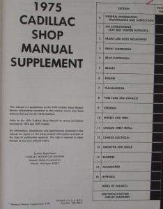 1975 Cadillac Shop Manual Supplement & Electronic Fuel Injection Supplement