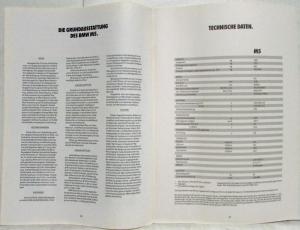 1992 BMW New M5 Sales Brochure - German Text
