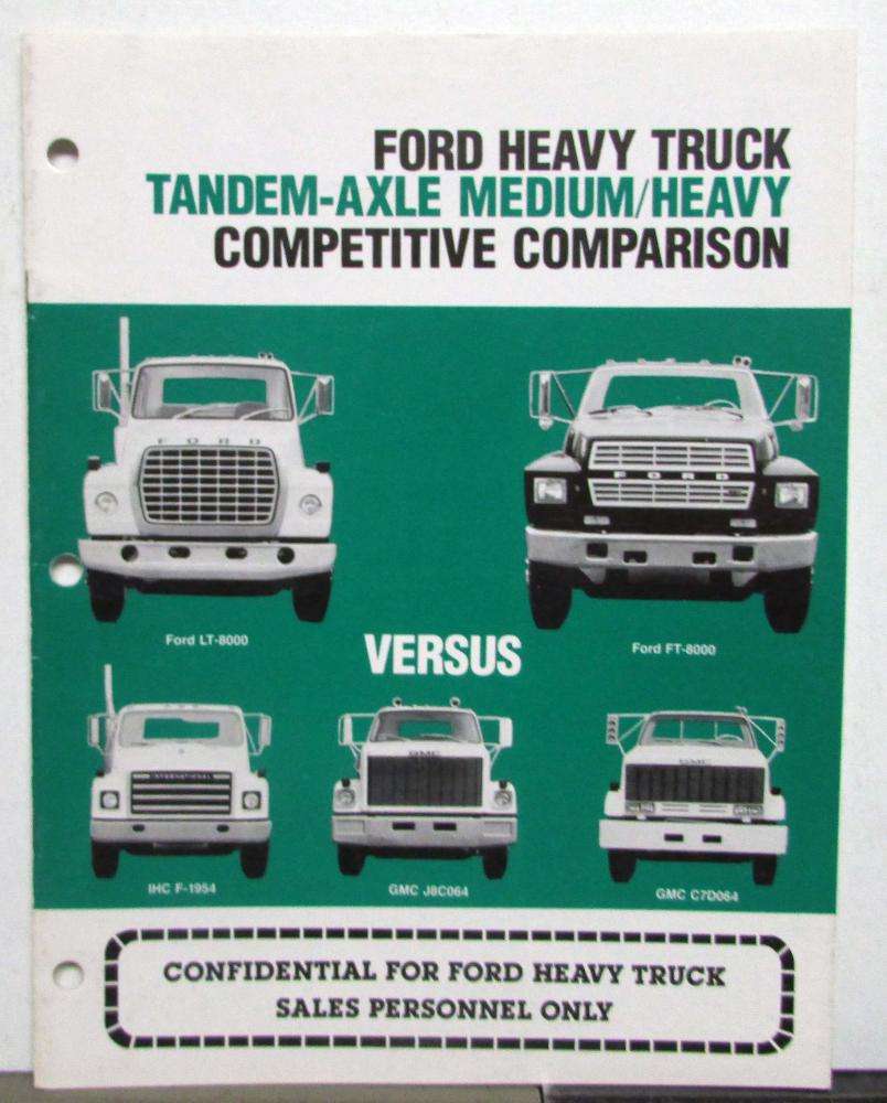 1983 Ford Heavy Truck Tandem Axle Medium Heavy Competitive Comparison Brochure
