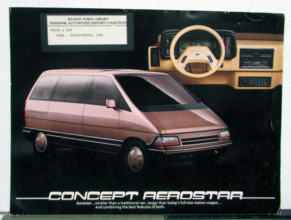 1984 Ford CONCEPT Aerostar Station Wagon Van Features Sales Sheet