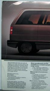 1984 Ford CONCEPT Aerostar Station Wagon Van Features Sales Sheet