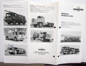 1978 Oshkosh Trucks Product Lines Pocket Sales Brochure A B F J L P V M R Series