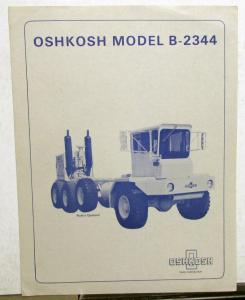 1977 Oshkosh Model B 2344 Forward Placement Concrete Truck Dealer Brochure