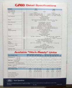 1985 Ford Cargo Turbo Diesel Specifications Diagrams Optional Equipment Brochure