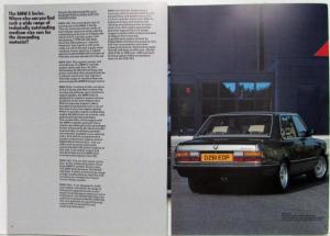 1986 BMW 518i 520i 525e 525i 528i 535i Sales Brochure Right-Hand Drive