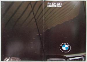 1986 BMW 518i 520i 525e 525i 528i 535i Sales Brochure Right-Hand Drive