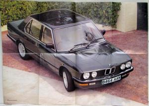 1985 BMW 518i 520i 525i 528i Sales Folder Poster - Right-Hand Drive