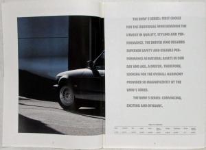 1991 BMW 5 Series Sales Brochure - Right-Hand Drive