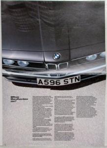 1984 BMW Oversized Folder Sales Brochure - Right-Hand Drive