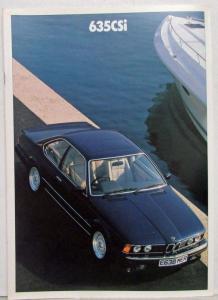 1987 BMW 635CSi Sales Brochure - Right-Hand Drive