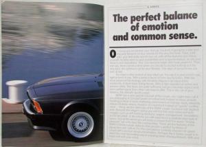 1987 BMW 635CSi Sales Brochure - Right-Hand Drive