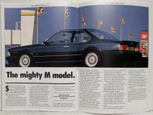 1987 BMW 635CSi Sales Brochure - Right-Hand Drive