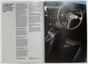 1986 BMW 635CSi Sales Brochure - Right-Hand Drive