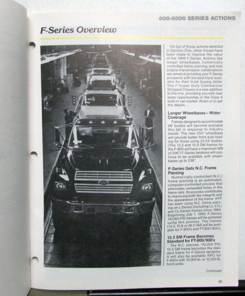 1989 Ford Whats New Diesel Engines CL Series Trucks Heavy Duty Dealer ...