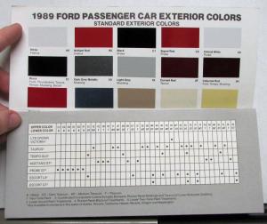1989 Ford Passenger Car Mustang LTD Victoria Taurus Tempo Escort Exterior Colors
