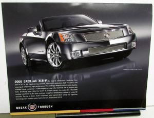 2006 Cadillac XLR-V Model Dealer Sales Card Specifications Sheet Limited Edition