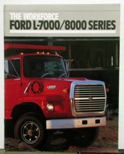 1989 Ford The Work Force L 7000 8000 Series Trucks Diagrams Specs Sales Brochure