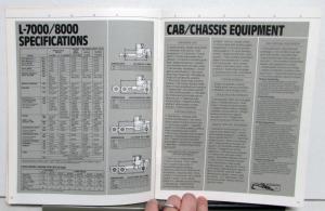1989 Ford The Work Force L 7000 8000 Series Trucks Diagrams Specs Sales Brochure