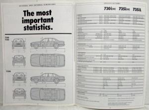 1988 BMW 730i 735i 735iL Sales Brochure - Right-Hand Drive