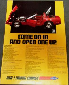 Original 1984 Chevrolet Corvette Dealer Sales Brochure New Corvette