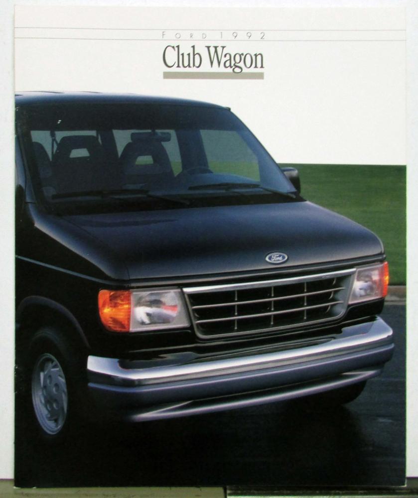 1992 Ford Club Wagon Seating Options Specifications Sales Brochure