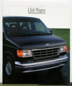1992 Ford Club Wagon Seating Options Specifications Sales Brochure