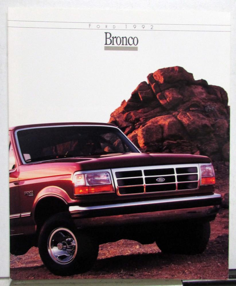1992 Ford Bronco Seating Options Specifications Sales Brochure