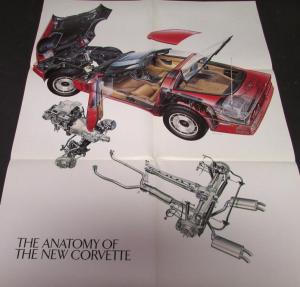 Original 1984 Chevrolet Corvette Dealer Sales Poster Anatomy of the New Corvette