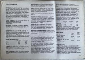 1980 Land Rover Range Rover Spec Sheet