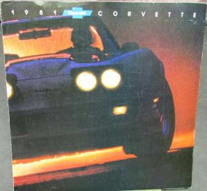 Original 1981 Chevrolet Corvette Dealer Sales Brochure