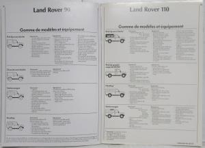 1982 Land Rover Ninety and One Ten Sales Brochure - French Text