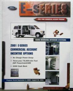 2001 Ford E Series Vans Commercial Account Program Sales Brochure