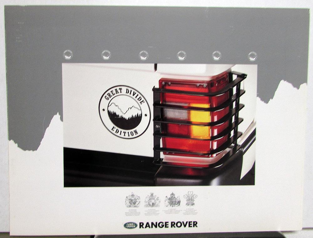 1991 Land Rover Range Rover Great Divide Edition Sales Folder