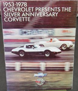 Original 1978 Chevrolet Corvette Dealer Brochure Poster Silver Anniversary